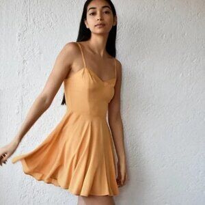 Aritzia Sunday Best Orange Cami Skater Mini Dress Size 4 Flowy Vacation Summer